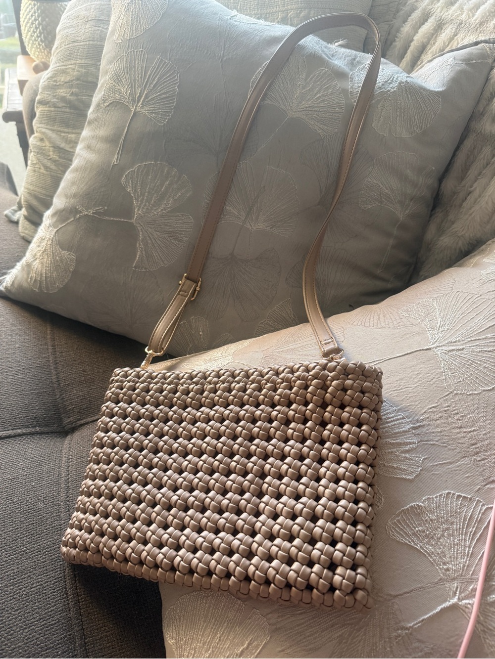 NWOT  The Anthropologie  Knotted Kalani Crossbody Bag Woven Faux Leather Bag